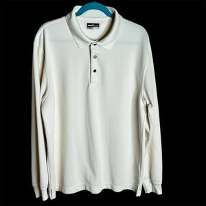 Grand Slam Performance Shirt Sz XL Off White Long Sleeves Collared 3 Buttons